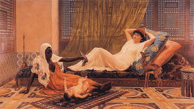 Frederick Goodall A New Light in the Harem oil painting image